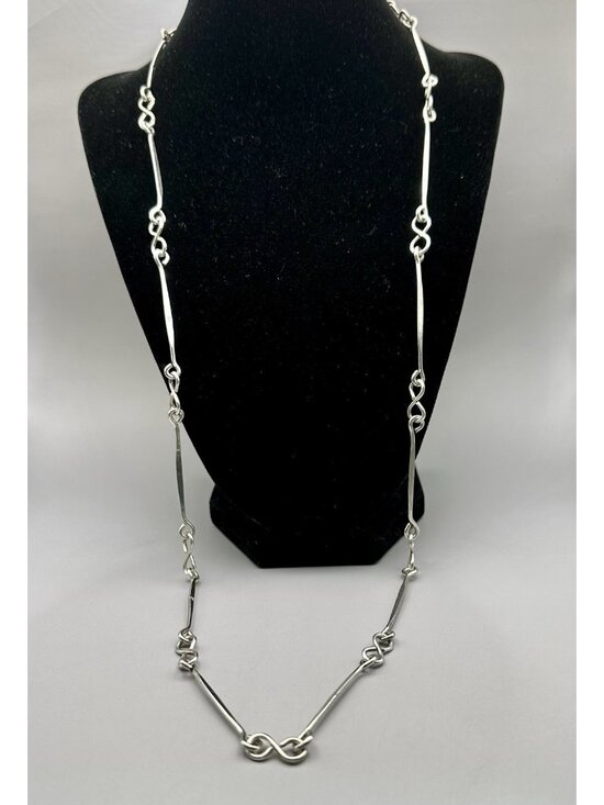 Daedalus Ltd Jewelry - Modernist Chain Necklace Signed Daedalus Ltd London 1970 Sterling Silver 30" Lg